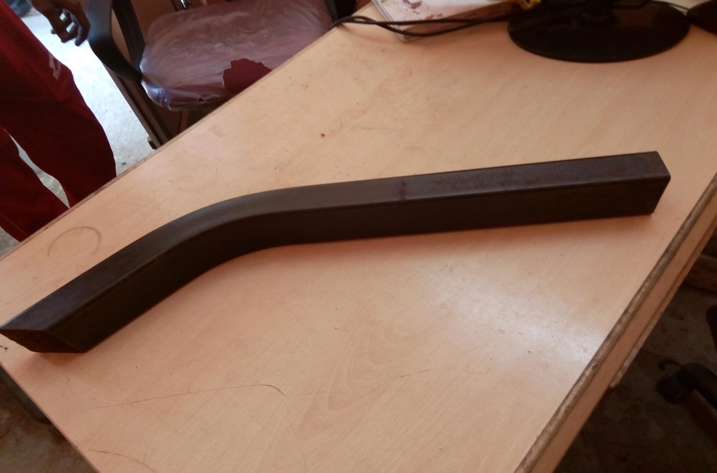 Square section bent bar